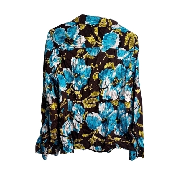 JONES NEW YORK LONG SLEEVE FLORAL BUTTON DOWN SIZE LARGE - Picture 5 of 5